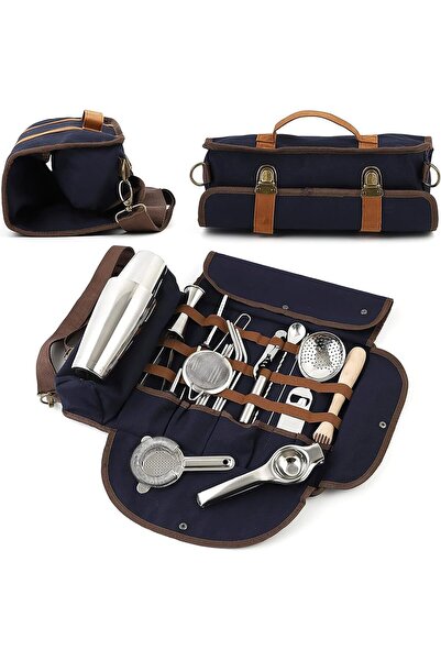 Arabest Bartender Kit Bag, Portable Mixology Set Organizer with Shoulder Stra...