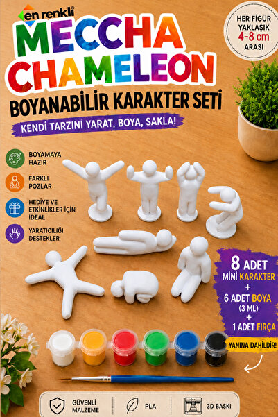 En Renkli Meccha Chameleon Saklambaç Oyunu Figürleri Boyanabilir 8 Karakter S...