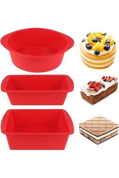 The Bros Silicone Baking Pans Sets - Nonstick Silicone Bakeware Set with Brea...