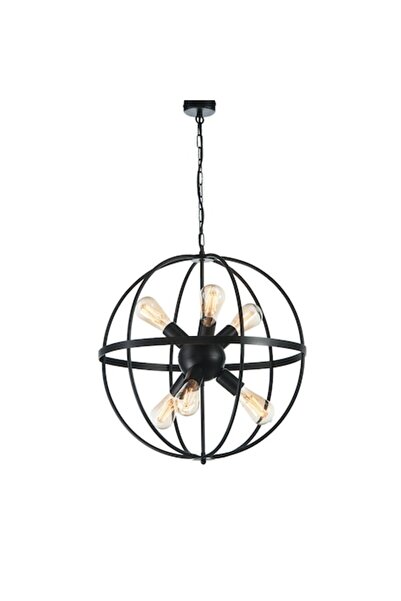 Cojom Candelabru Torino 6n, 6x60W, E27 220V, negru
