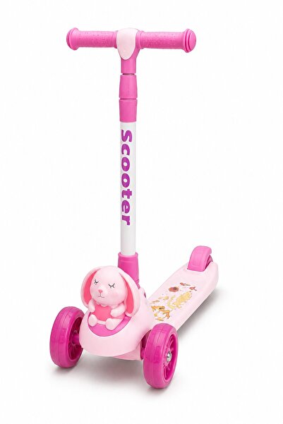 DAT Pink 3 Wheel Bunny Kids Scooter with LED Light Up Wheels, DAT, Ages 3-10,...
