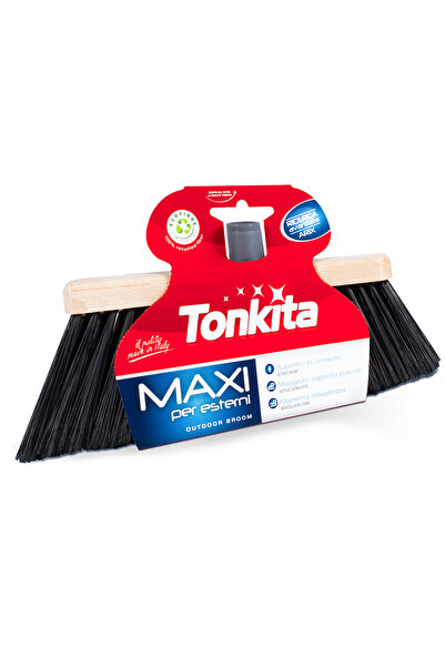 Tonkita Grey Maxi Outdoor Broom – Lightweight Outdoor Broom