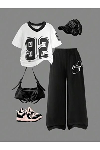 Machetta Children's Short Sleeve 92 Printed 100% Cotton Top and Bottom Set