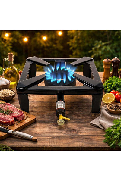 Vivendo Pirostrie patrata cu Arzator din Fonta, 40 x 40 cm, Gaz GPL, 6.5 Kw