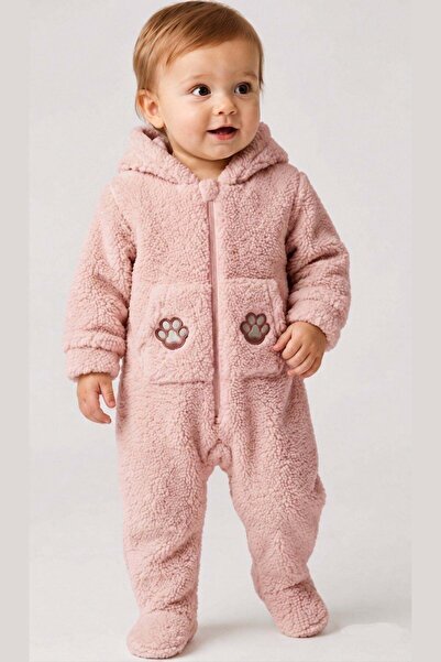 Cantoy Wellsoft Baby Romper with Ears and Hood - with Paw Detail