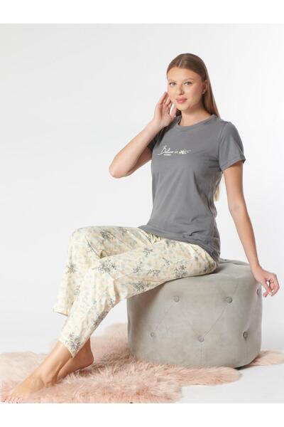 DOWRY Women's T-Shirt Pants Pajama Set Comfortable Home Wear Long Bottom Wome...