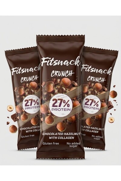 Fitsnack شوكولاتة كرانش بالبندق 27% - 3*55 جرام