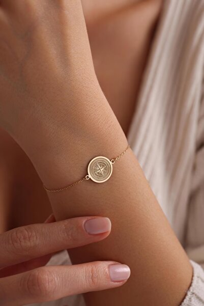 N!da Jewelry 925 Ayar Gümüş Pusula Bileklik
