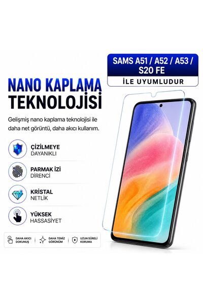 Powerfox واقي شاشة زجاجي متوافق مع سامسونج A51/A52/A53/S20 Fe، مصنوع من الزجا...