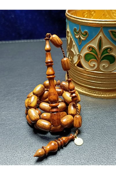 METEBAZAAR 7X11 mm isa Ceran İmzalı Yılan Ağacı Tesbih
