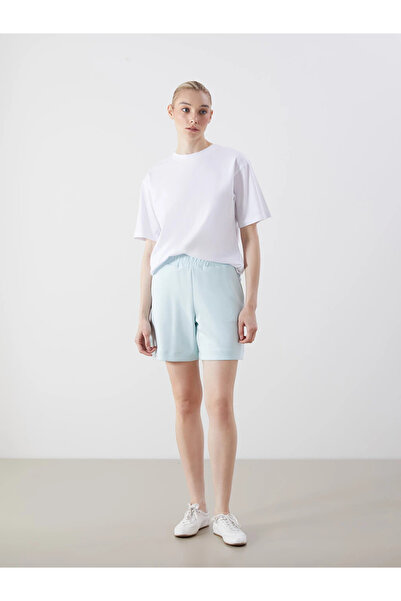LC Waikiki Blue Women's Shorts with Elastic Waist