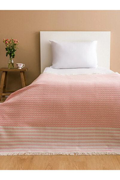 LC Waikiki Pink Line Patterned Single Bedspread 130X170 cm