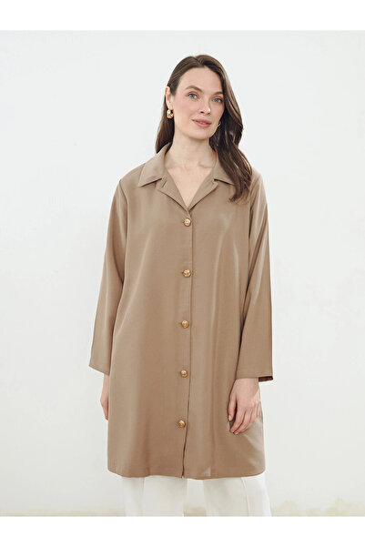 LC Waikiki Beige Linen Look Women's Shirt Tunic