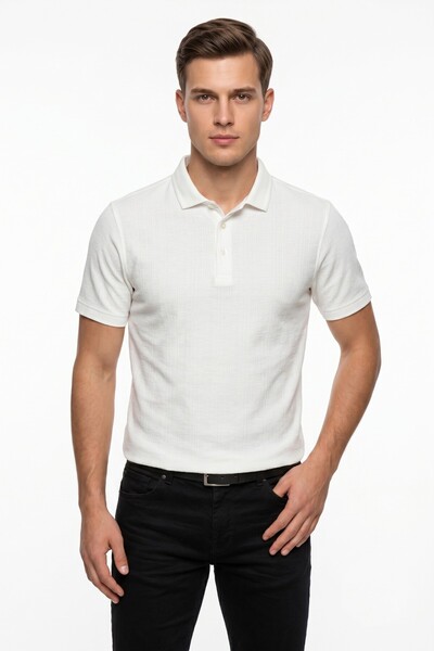 Raymons Men's Polo Collar Short Sleeve Knitwear T-Shirt Regular Fit Bgl-St05561