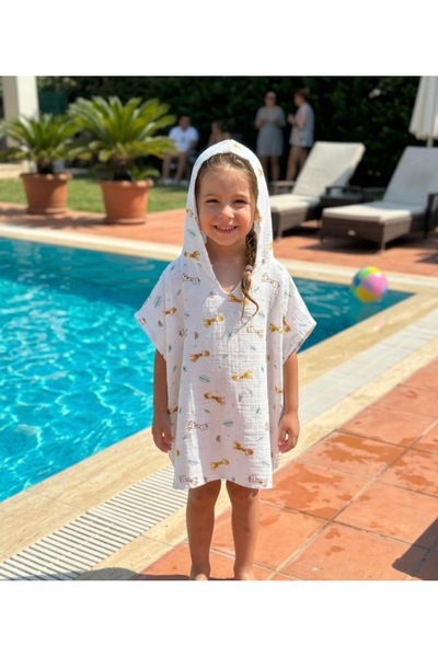 Generic Brand Cotton Muslin White Patterned Baby Children's Beach Pool Sea To...