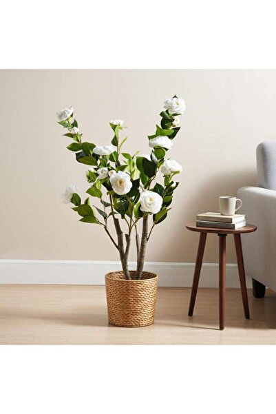 PAN HOME Camellia Artificial Tree With Flowers H90cm - White