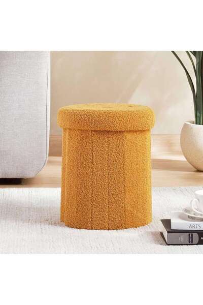 PAN HOME Cradle Ottoman With Storage - Yellow
