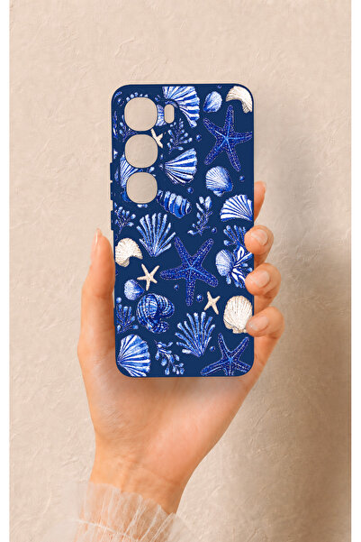 Vip Case Vivo V40 Lite 5G Uyumlu Deniz Kabuğu Desenli Silikon Kılıf