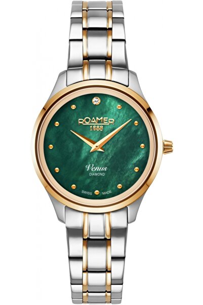 Roamer ceas de damă 601857 47 59 20 — verde clasic cu diamante