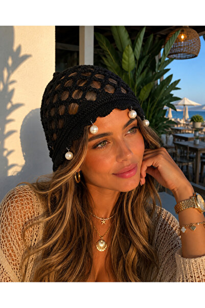 Genel Markalar Kadın Yazlık İnci Detaylı Örme Saç Filesi Bandana – El Yapımı ...