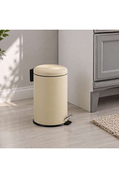 PAN HOME Daily Soft Close Metal Pedal Bin 22.5x16.8x28.5cm 3l - Beige