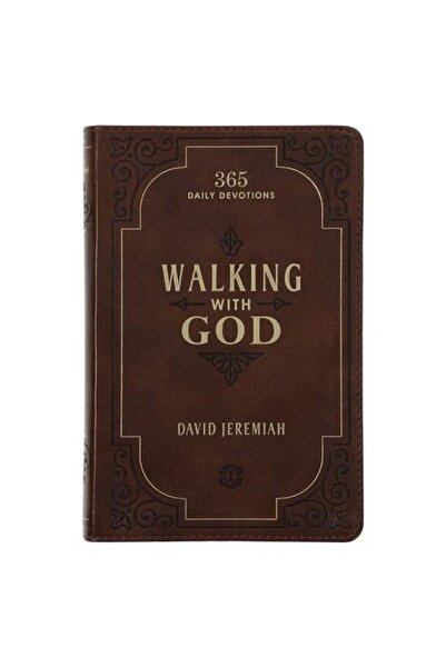 Christian Art Gifts Inc Walking with God Devotional - Brown Faux Leather Dail...