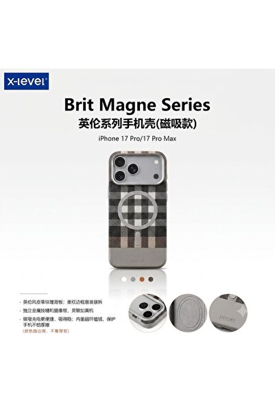 X-Level Brit Magnet Series Magnetic Case for iPhone 17 Pro - Premium Plaid Le...