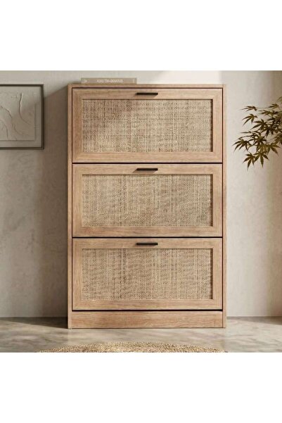 PAN HOME Oaktree Shoe Rack 18 Pairs With 3 Drawer - Natural