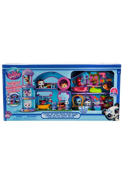 Littlest Pet Shop Set 4 figurine si 20 accesorii, Littlest Pet Shop, Deluxe P...