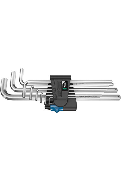 wera 950/9 L Hex-Plus Hf 1 Allen Key Set, Metric, Chrome Plated, with Holding...