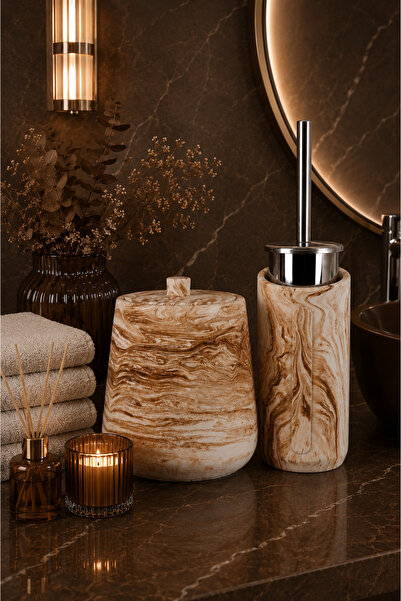 betonmall Modern Concrete Bathroom Accessory Set - 4-Piece Handmade Decorativ...
