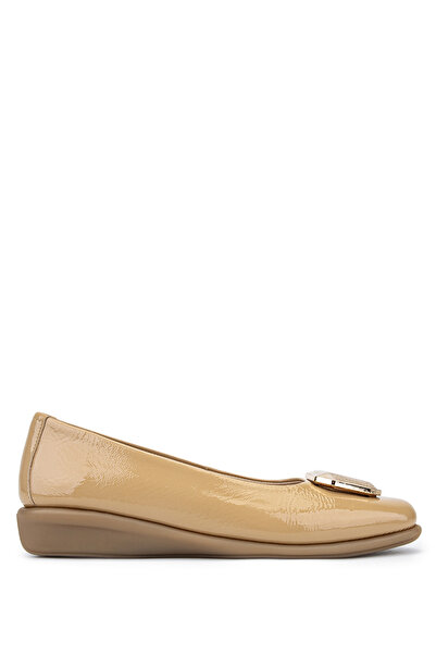 Tnc Luxury Women's Genuine Leather Beige Comfort Shoes