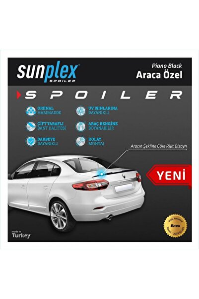 SUNPLEX SPOİLER PARLAK SİYAH FLUENCE 2009-2016 2020101