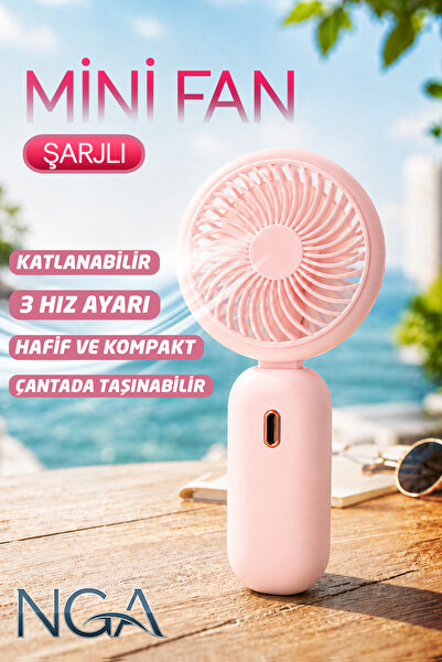NGA Şarjlı El ve Masa Fanı Taşınılabilir - Mini Vantilatör Soğutucu