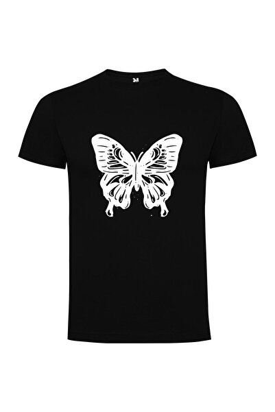 iLovePrints Monochrome Butterfly Ink Tshirt