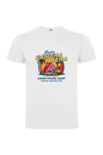 iLovePrints Pink Palm Anime Camp Tshirt