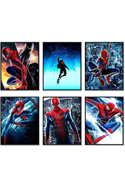 ESSESORIES Spider Themed Paintings Frameless Cartoon Kids Boys Movie Poster W...