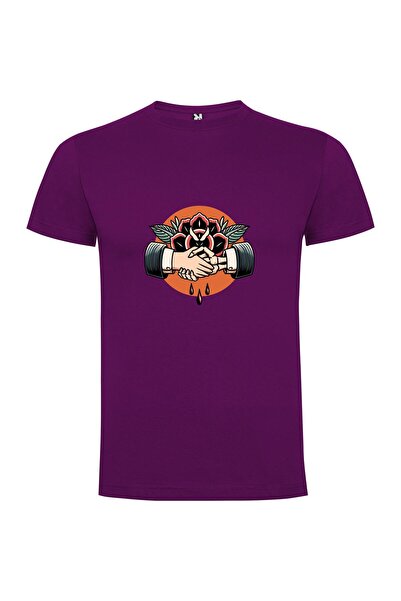 iLovePrints Floral Handshake Tattoo Tshirt
