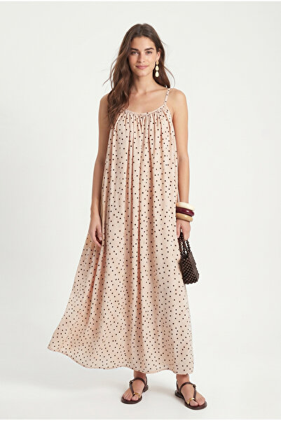 Ritnice Women's Gianna Lined Adjustable-Strap Cream-and-Coffee-Colored Polka-...