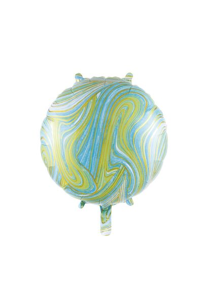 MP Mirific Party Balon din folie metalică marmorată, rotund, albastru, 45 cm