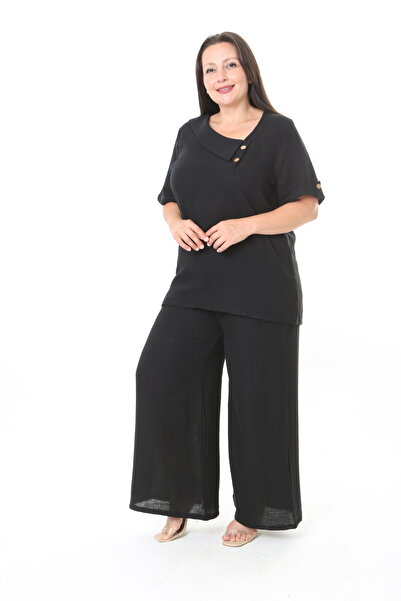 XL Modam Women's Muslin Fabric Pants Tunic Plus Size Set