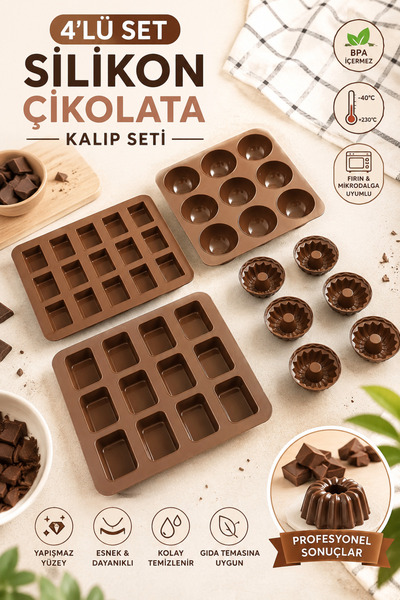 Stork Set of 4 Silicone Cake, Chocolate, and Praline Molds |   9-Piece Hemisp...