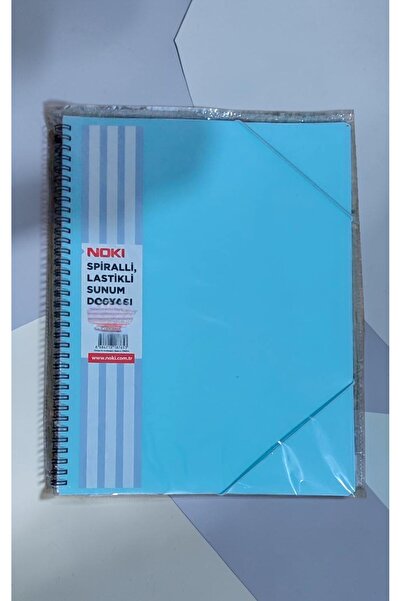 SEYFİKİRTASİYE A4 Size Spiral Elastic Presentation File 20 Sheets Pastel Blue...