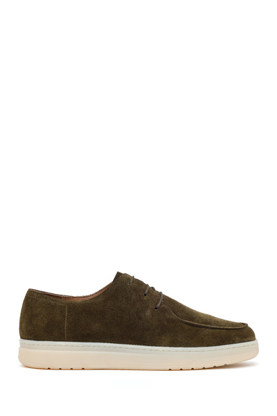 Derimod Men's Khaki Lace-Up Suede Leather Casual Shoes 26Sfd834010