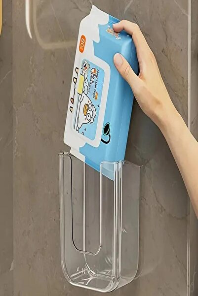 Empressco Islak Mendil Kutusu Duvara Monte Raf Yapışkanlı Banyo Mutfak Organi...