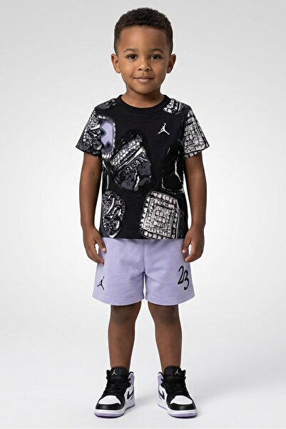 Nike Toddlers Boy 2 Pieces Graphic Print T-Shirt With Shorts Set, Multicolor