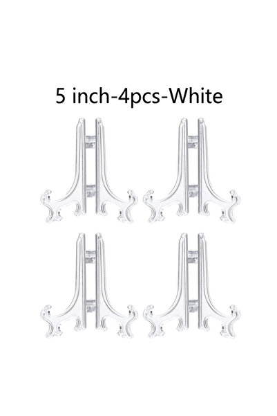 Choice12 5 Inch-4 PCS-White Plastic Acrylic Easels or Stand/Plate Holders to ...