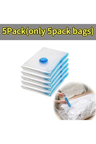 Choice4 80x100cm 5pack 1-10pcs Thickened Vacuum Compression Bag,Transparent Q...