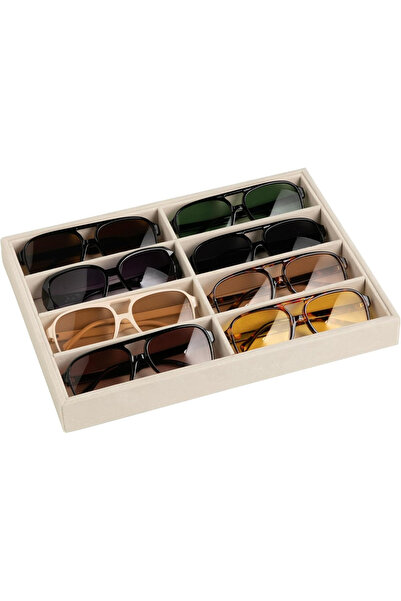Choice 1Pc(8 Squares) Versatile Gray Velvet Organizer Tray for Glasses, Jewel...