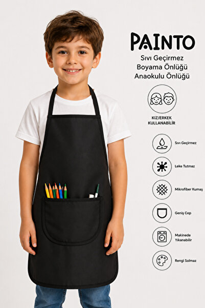 sevilya Painto Sıvı Geçirmez Boyama Önlüğü Anaokulu Önlüğü Sıvı Geçirmez Resim Önlüğü